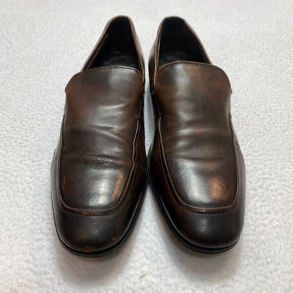 To Boot New York Loafers Shoes Mens 8 Brown Leather Slip On Made In Italy - Picture 2 of 12
